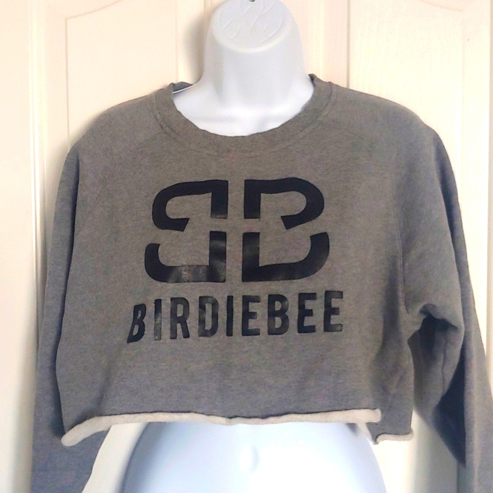 BirdieBee crop grey sweatshirt, size medium, 100% cotton